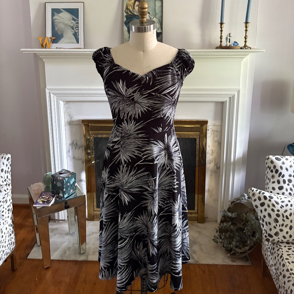 Black and white print dress